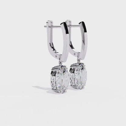 LGD Solitaire Ear Studs (1.62 cts) Oval Stone DCER-34