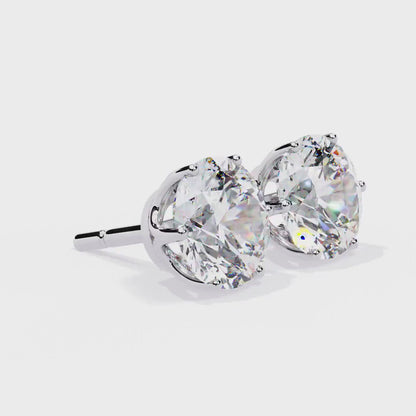 LGD Solitaire Ear Studs (2.30 cts) Round Stone DCER-14