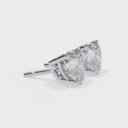 LGD Solitaire Ear Studs (2.40 cts) Heart Stone DCER-4
