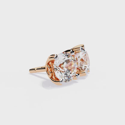 LGD Solitaire Ear Studs (3.00 cts) Round Stone DCER-24