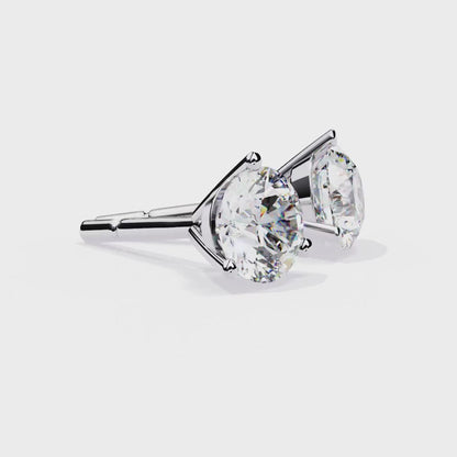 LGD Solitaire Ear Studs (2.56 cts) Round Stone DCER-2