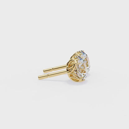 LGD Solitaire Ear Studs (2.10 cts) Round Stone DCER-7