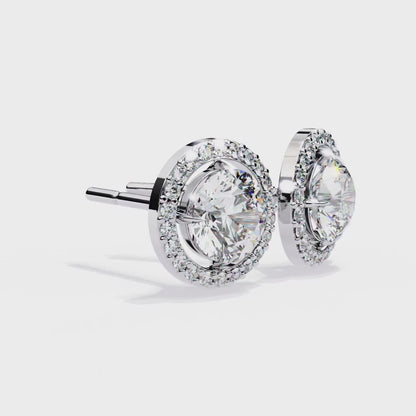 LGD Solitaire Ear Studs (1.82 cts) Round Stone DCER-20