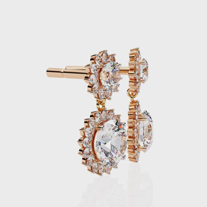 LGD Solitaire Ear Studs (1.30 cts) Round Stone DCER-29