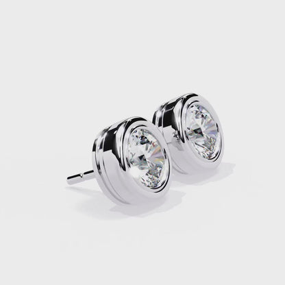 LGD Solitaire Ear Studs (2.20 cts) Round Stone DCER-5