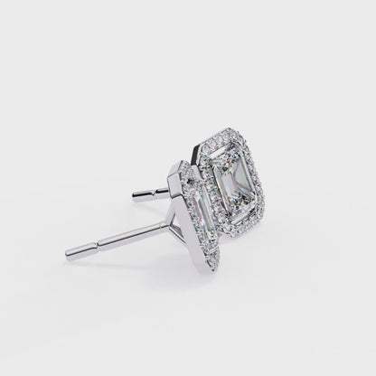 LGD Solitaire Ear Studs (2.44 cts) Emerald Stone DCER-11